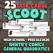 Identify Conics General Quadratics SCOOT TASK CARDS Math Game - PreCalculus