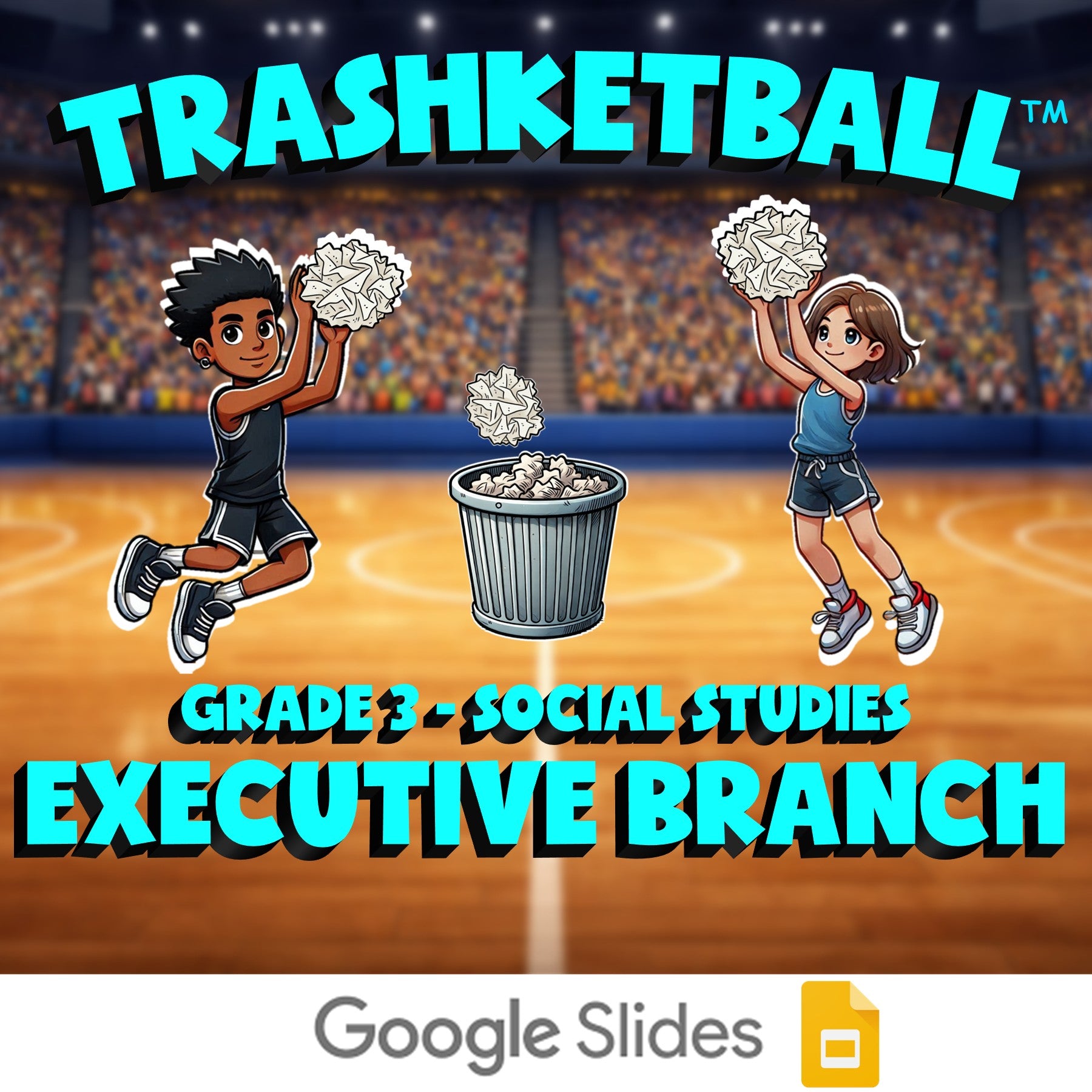 Executive Branch TRASHKETBALL Socials Game - No Prep Grade 3 Review Activity