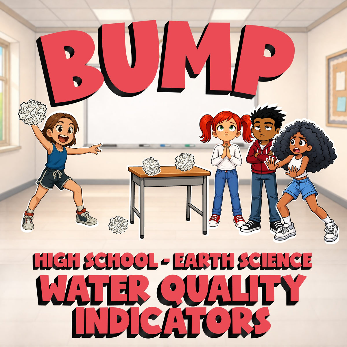 Water Quality Indicators BUMP Game - No Prep Earth Science Review Activity