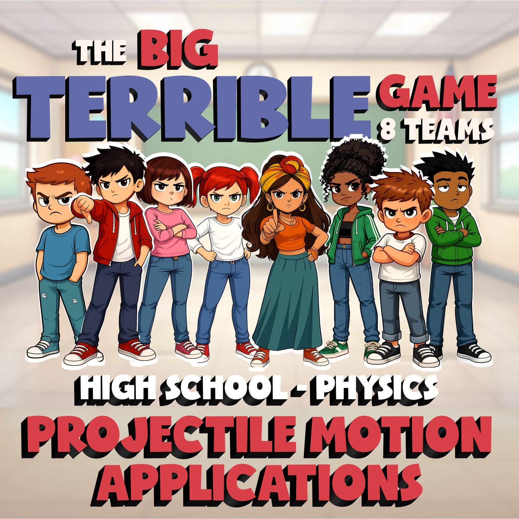 Projectile Motion Applications BIG TERRIBLE GAME - Physics Science Review
