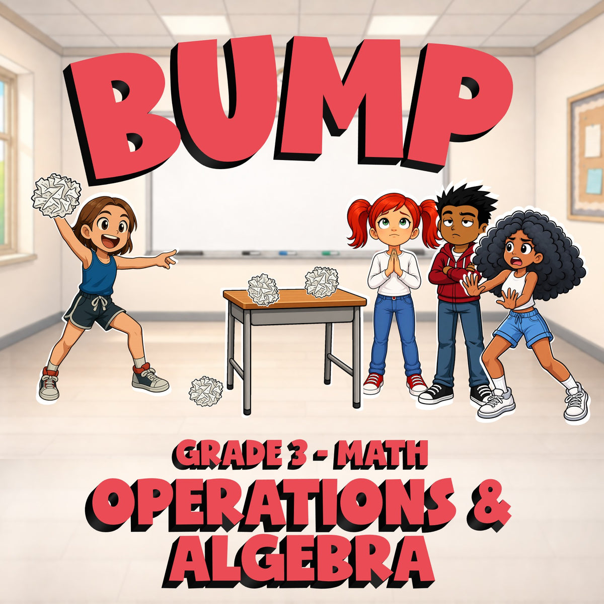 Operations & Algebra BUMP Math Game - No Prep Grade 3 Review Activity