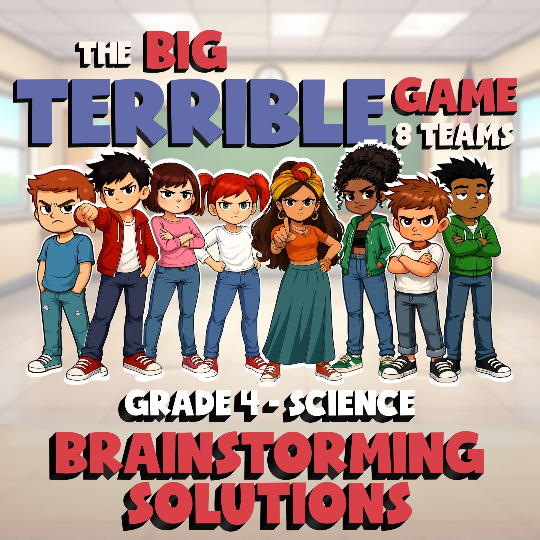 Brainstorming Solutions BIG TERRIBLE GAME - No Prep Grade 4 Science Review