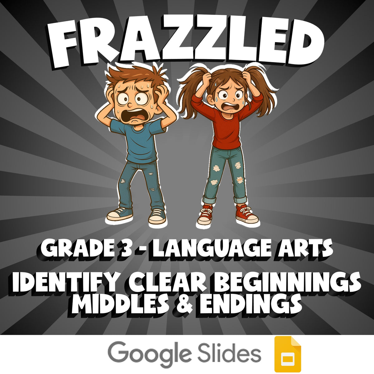 Identify Clear Beginnings Middles & Endings FRAZZLED ELA Game - No Prep Grade 3