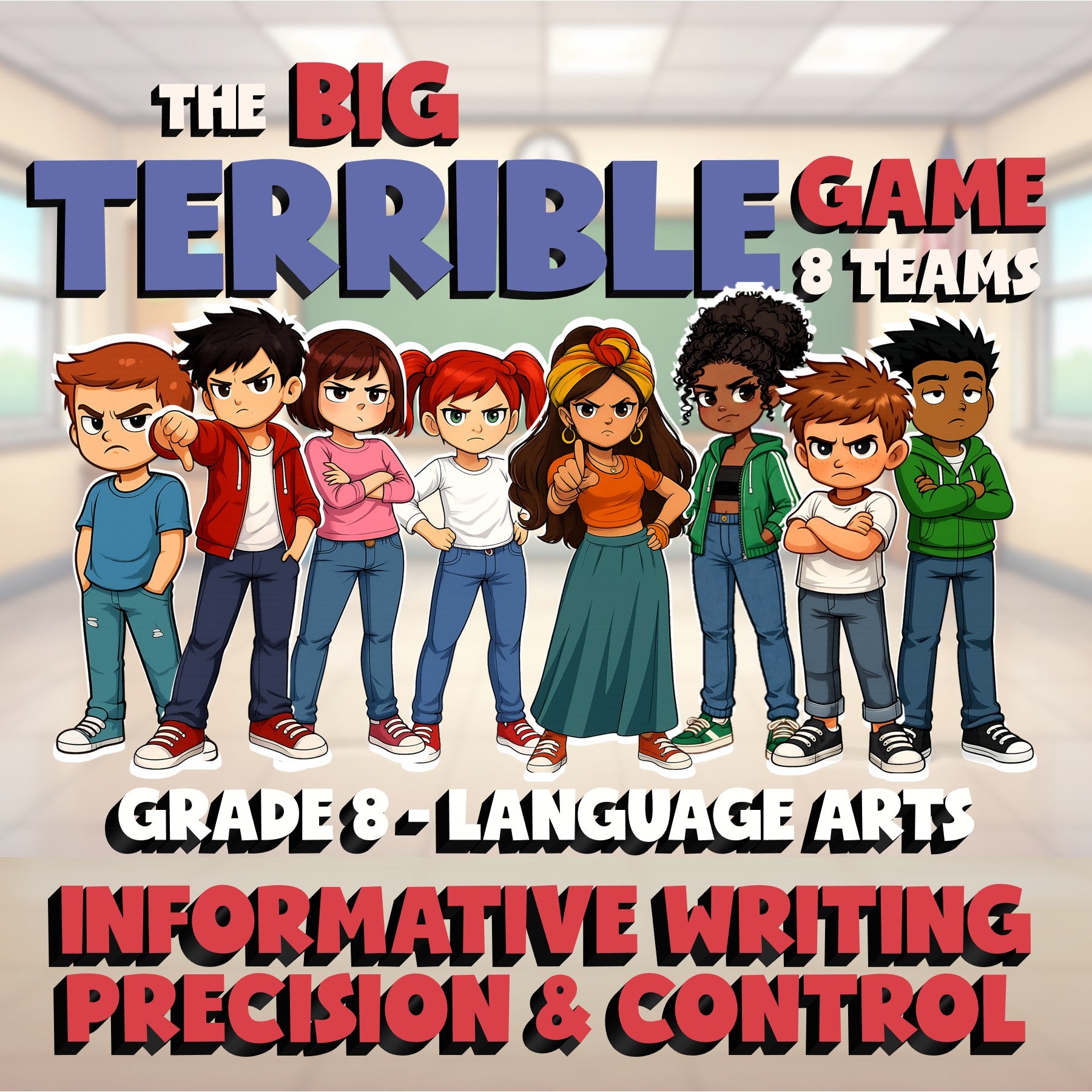Informative Writing Precision & Control BIG TERRIBLE GAME - Grade 8 ELA Review