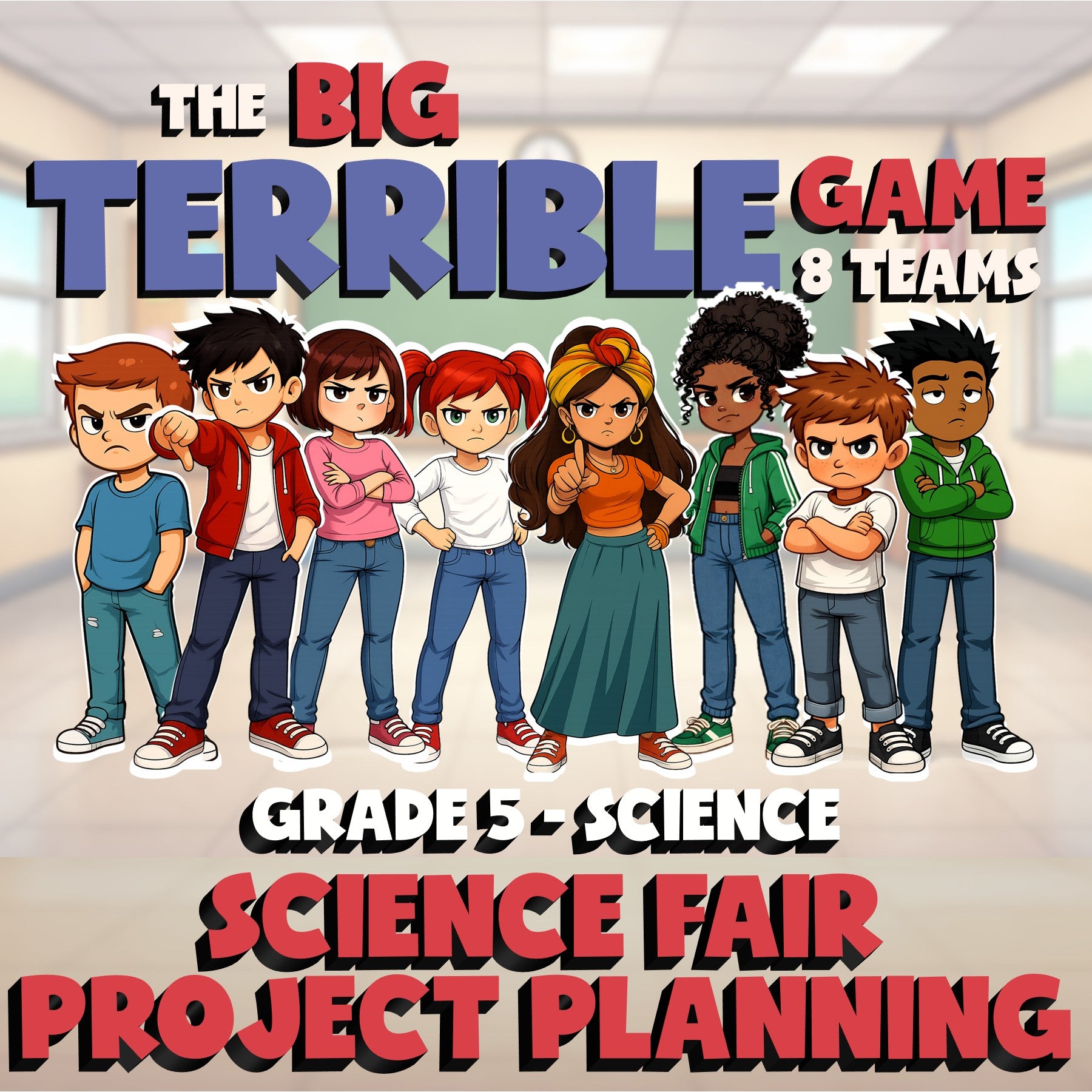 Science Fair Project Planning BIG TERRIBLE GAME - No Prep Grade 5 Science Review