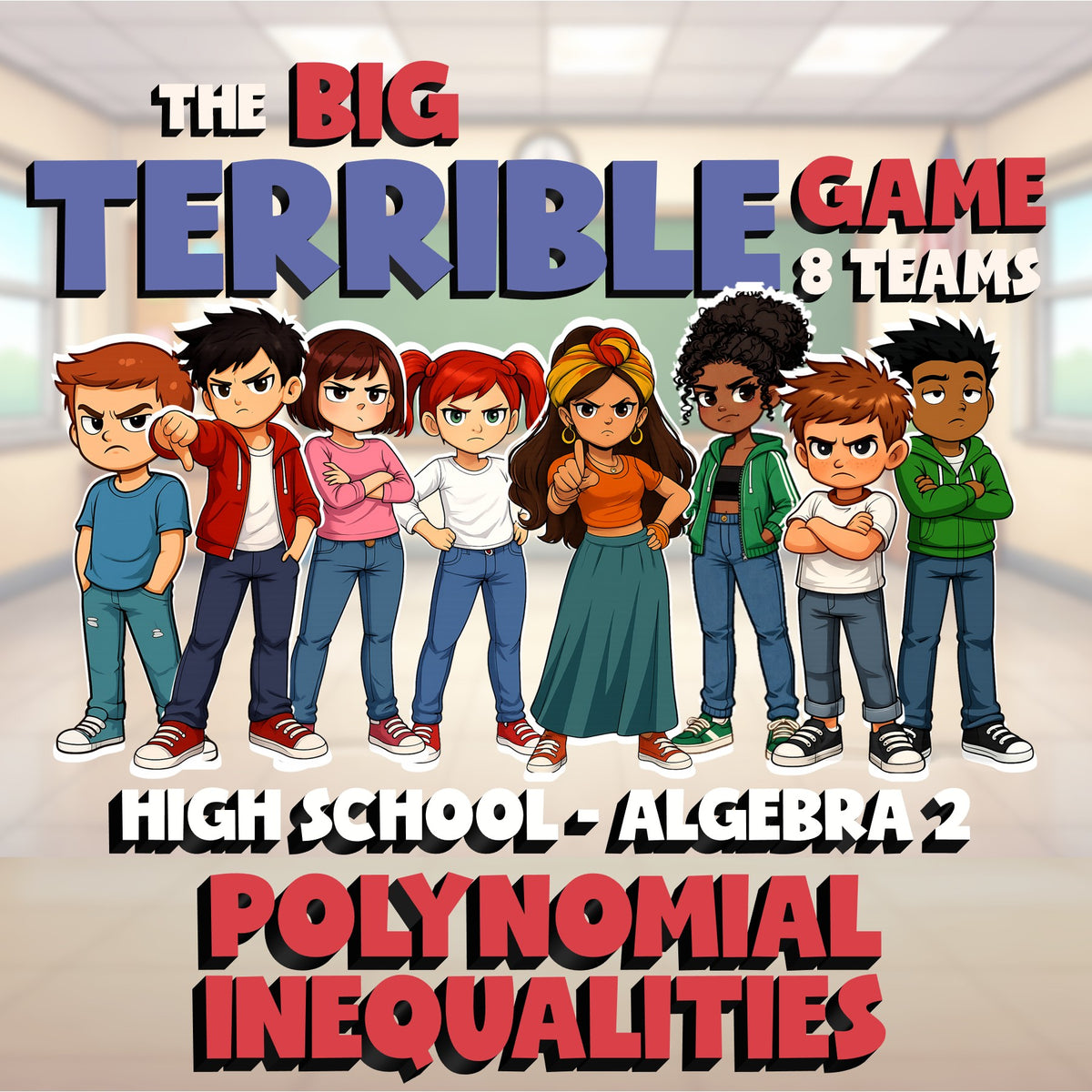 Polynomial Inequalities BIG TERRIBLE GAME - No Prep Algebra 2 Math Review