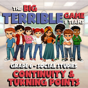 Continuity & Turning Points BIG TERRIBLE GAME - No Prep Grade 6 Socials Review