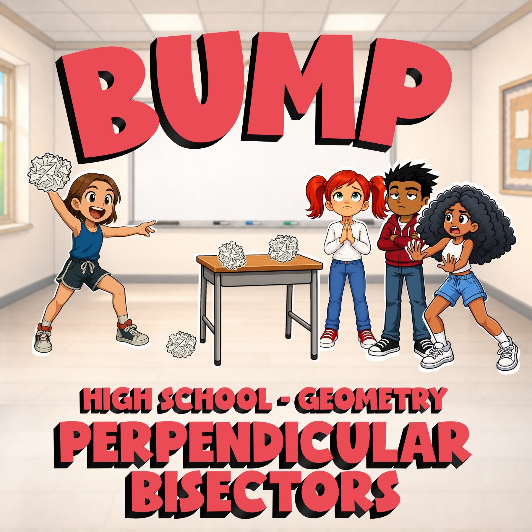 Perpendicular Bisectors BUMP Math Game - No Prep Geometry Review Activity