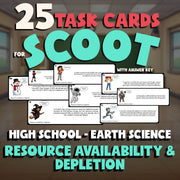 Resource Availability & Depletion SCOOT TASK CARDS Game - No Prep Earth Science