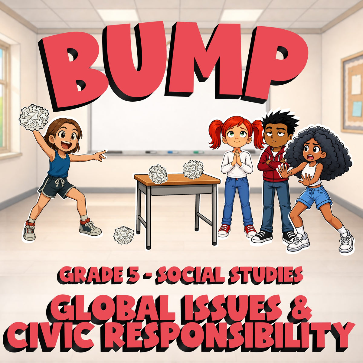 Global Issues & Civic Responsibility BUMP Socials Game - No Prep Grade 5 Review