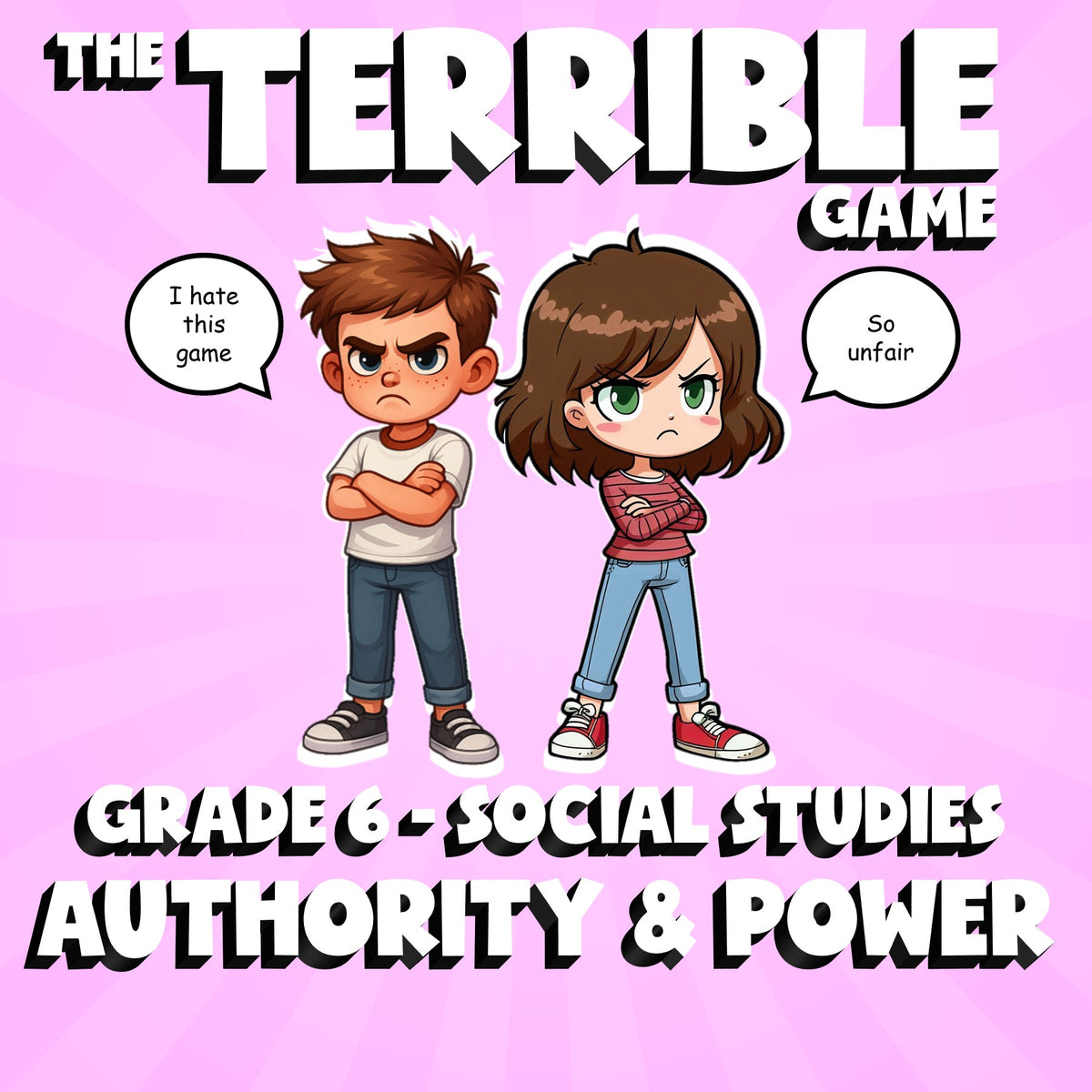 Authority & Power THE TERRIBLE GAME - No Prep Grade 6 Socials Review Activity