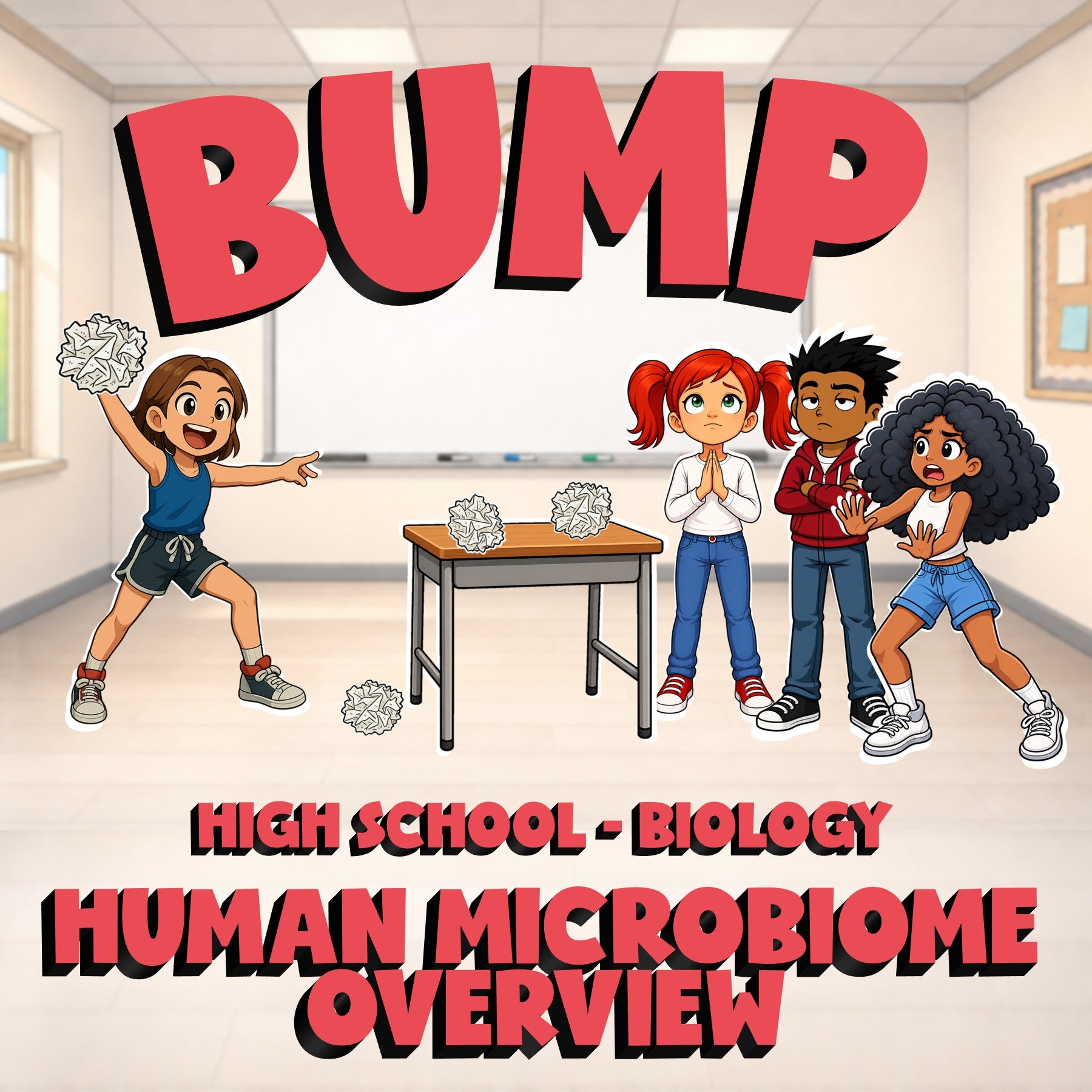 Human Microbiome Overview BUMP Science Game - No Prep Biology Review Activity