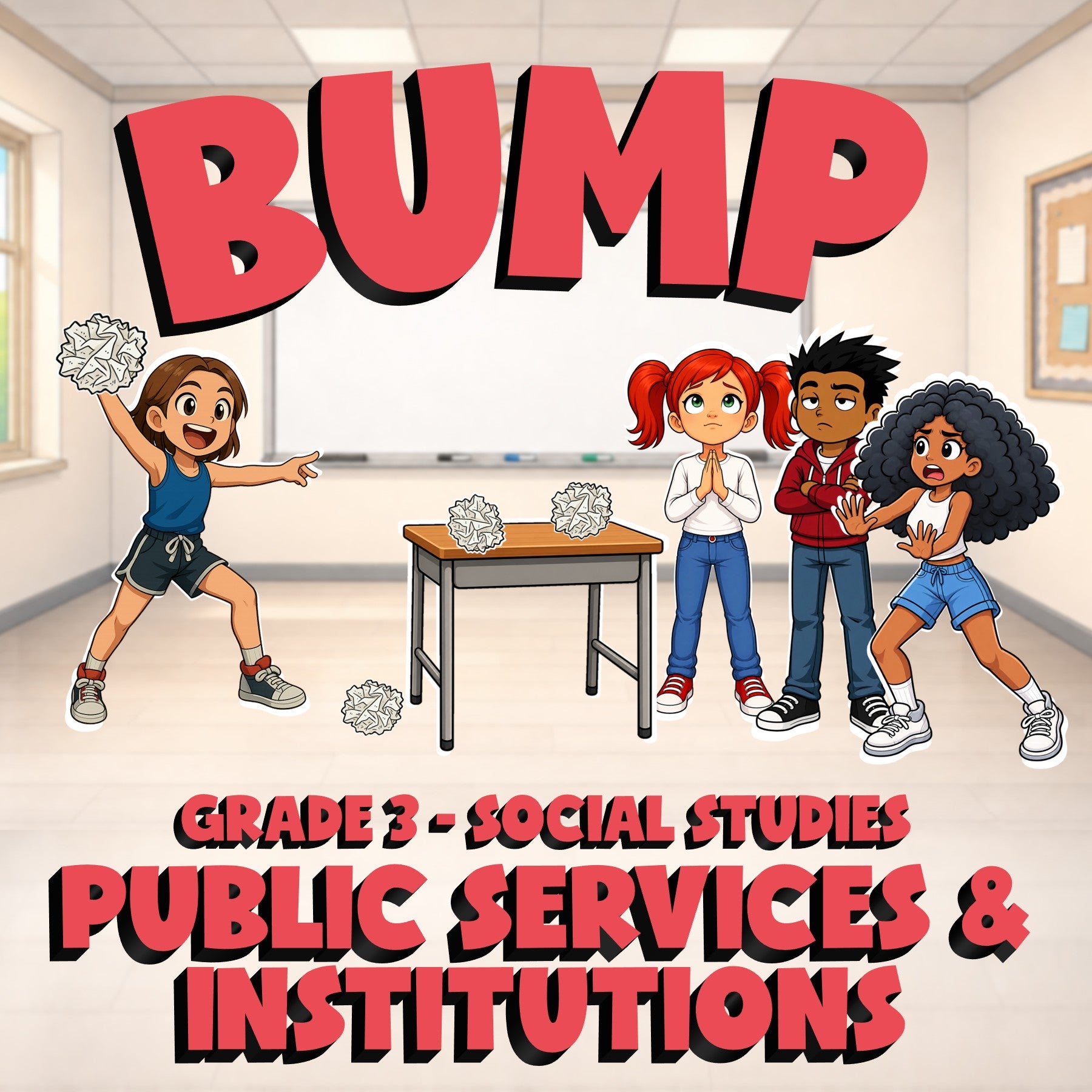 Public Services & Institutions BUMP Socials Game - No Prep Grade 3 Review