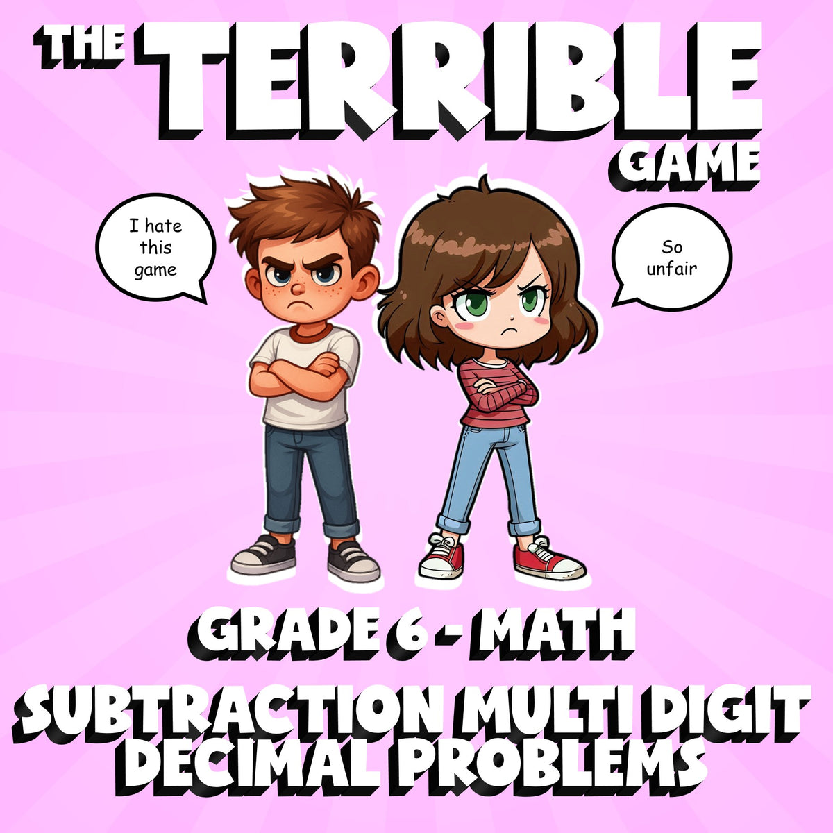 Subtraction Multi Digit Decimal Problems THE TERRIBLE GAME - Grade 6 Math Review