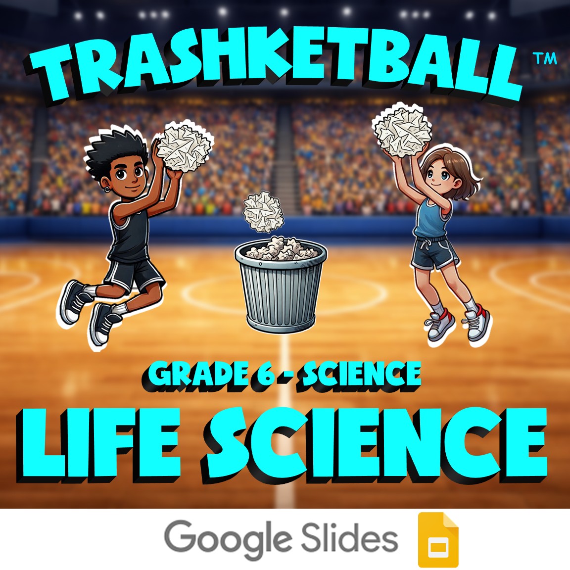 Life Science TRASHKETBALL Science Game - No Prep Grade 6 Review Activity