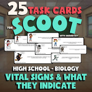 Vital Signs & What They Indicate SCOOT TASK CARDS Science Game - No Prep Biology
