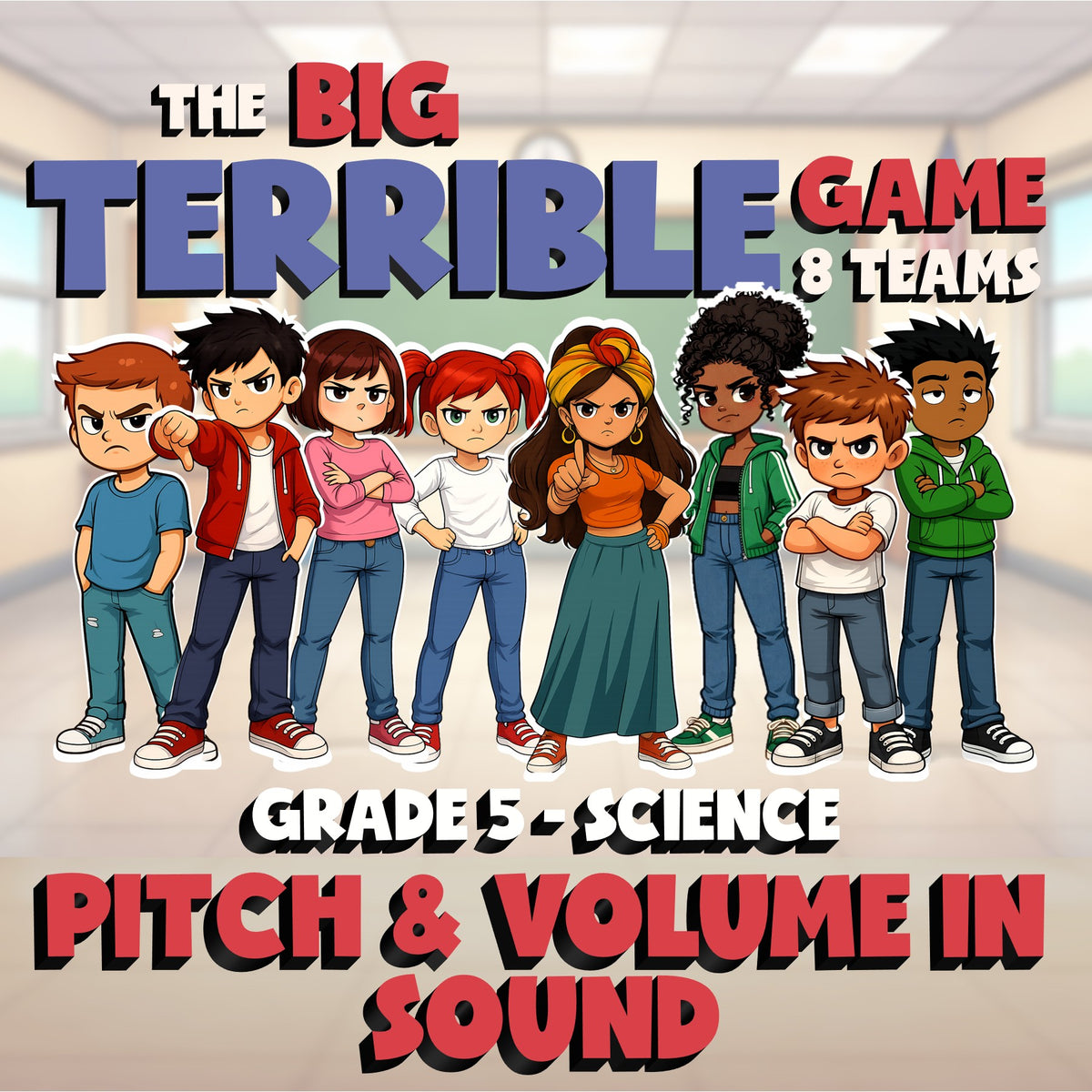 Pitch & Volume in Sound BIG TERRIBLE GAME - No Prep Grade 5 Science Review