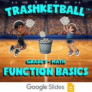 Function Basics TRASHKETBALL Math Game - No Prep Grade 9 Review Activity