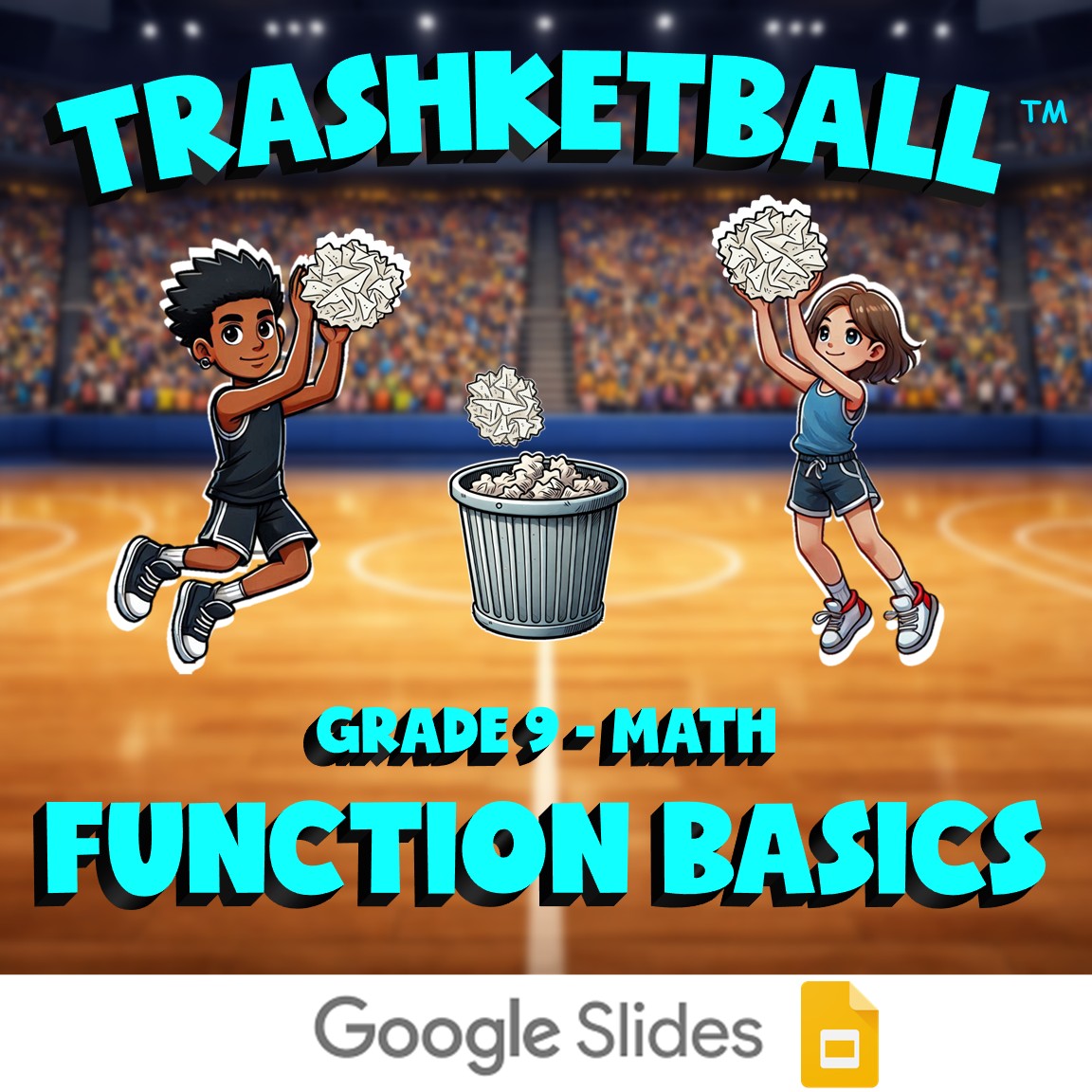 Function Basics TRASHKETBALL Math Game - No Prep Grade 9 Review Activity