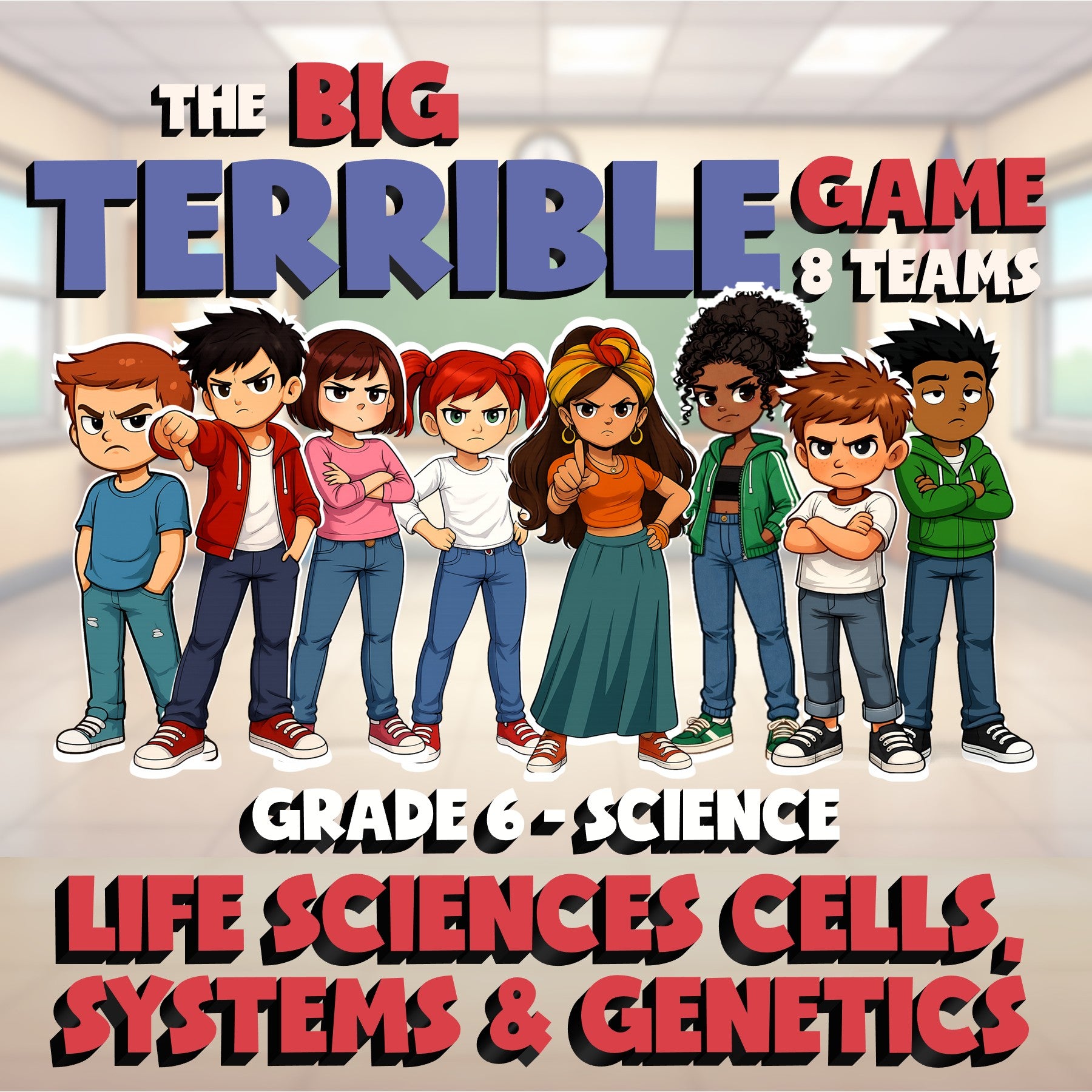 Life Sciences Cells, Systems & Genetics BIG TERRIBLE GAME - Grade 6 Science