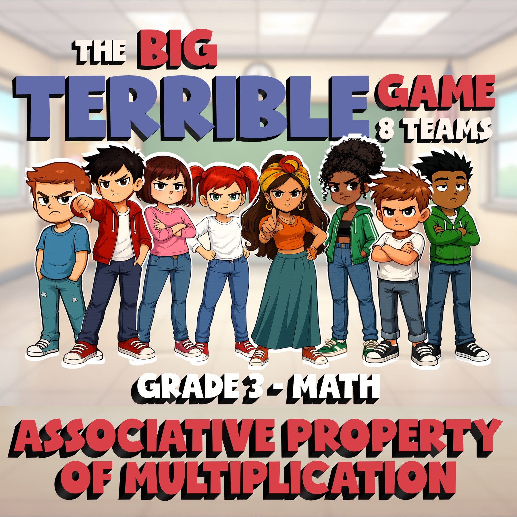 Associative Property of Multiplication BIG TERRIBLE GAME - Grade 3 Math Review