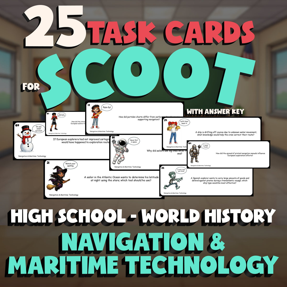 Navigation & Maritime Technology SCOOT TASK CARDS Game - No Prep World History