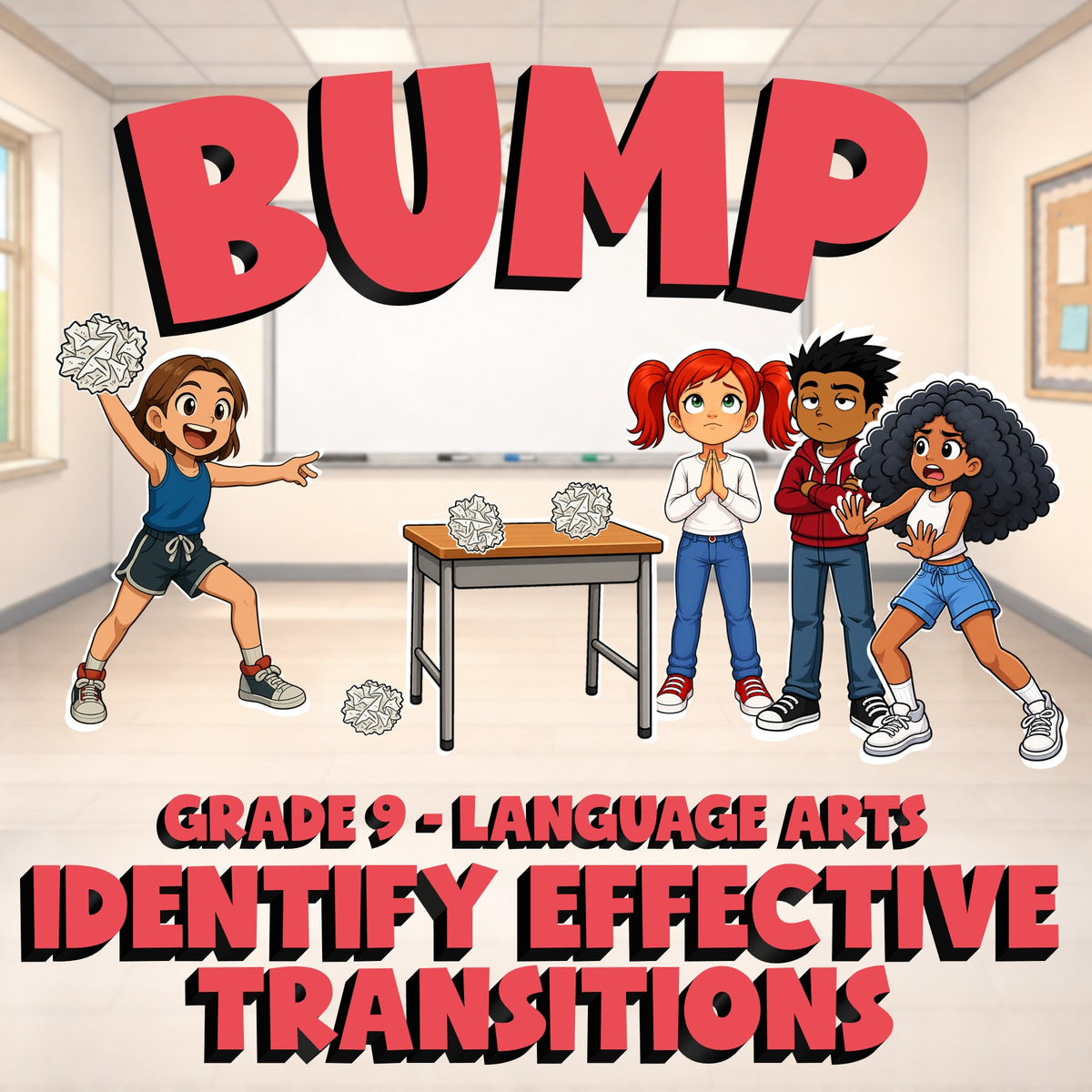 Identify Effective Transitions BUMP ELA Game - No Prep Grade 9 Review Activity