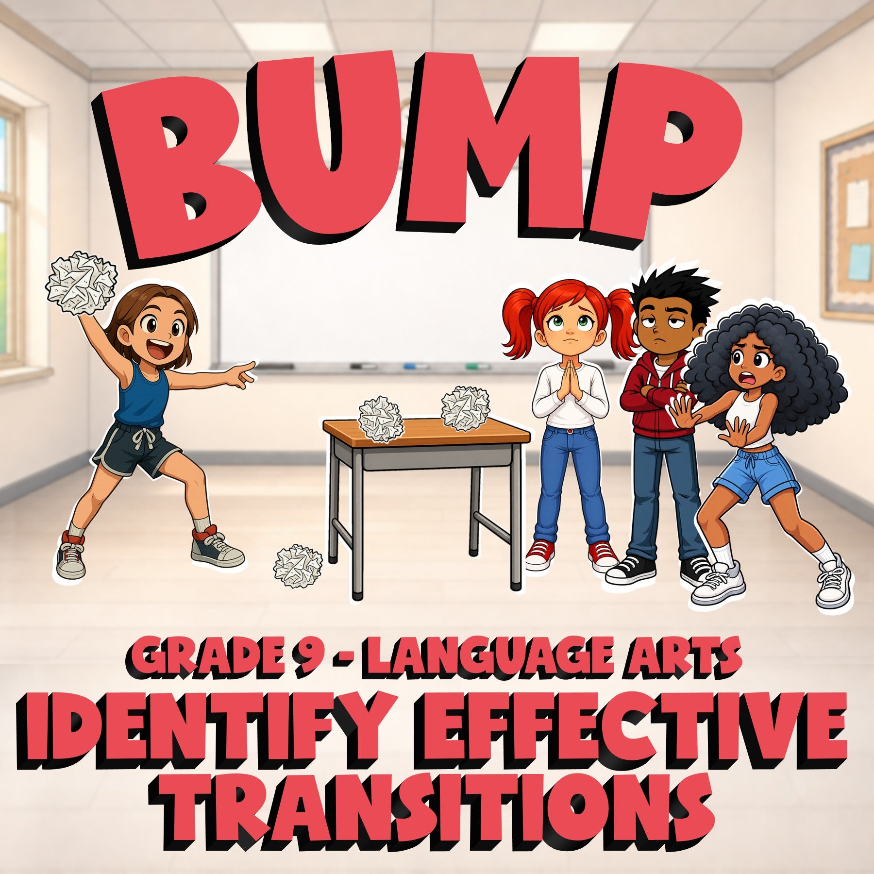 Identify Effective Transitions BUMP ELA Game - No Prep Grade 9 Review Activity