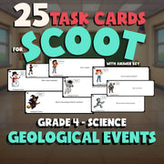 Geological Events SCOOT TASK CARDS Science Game - No Prep Grade 4 Review