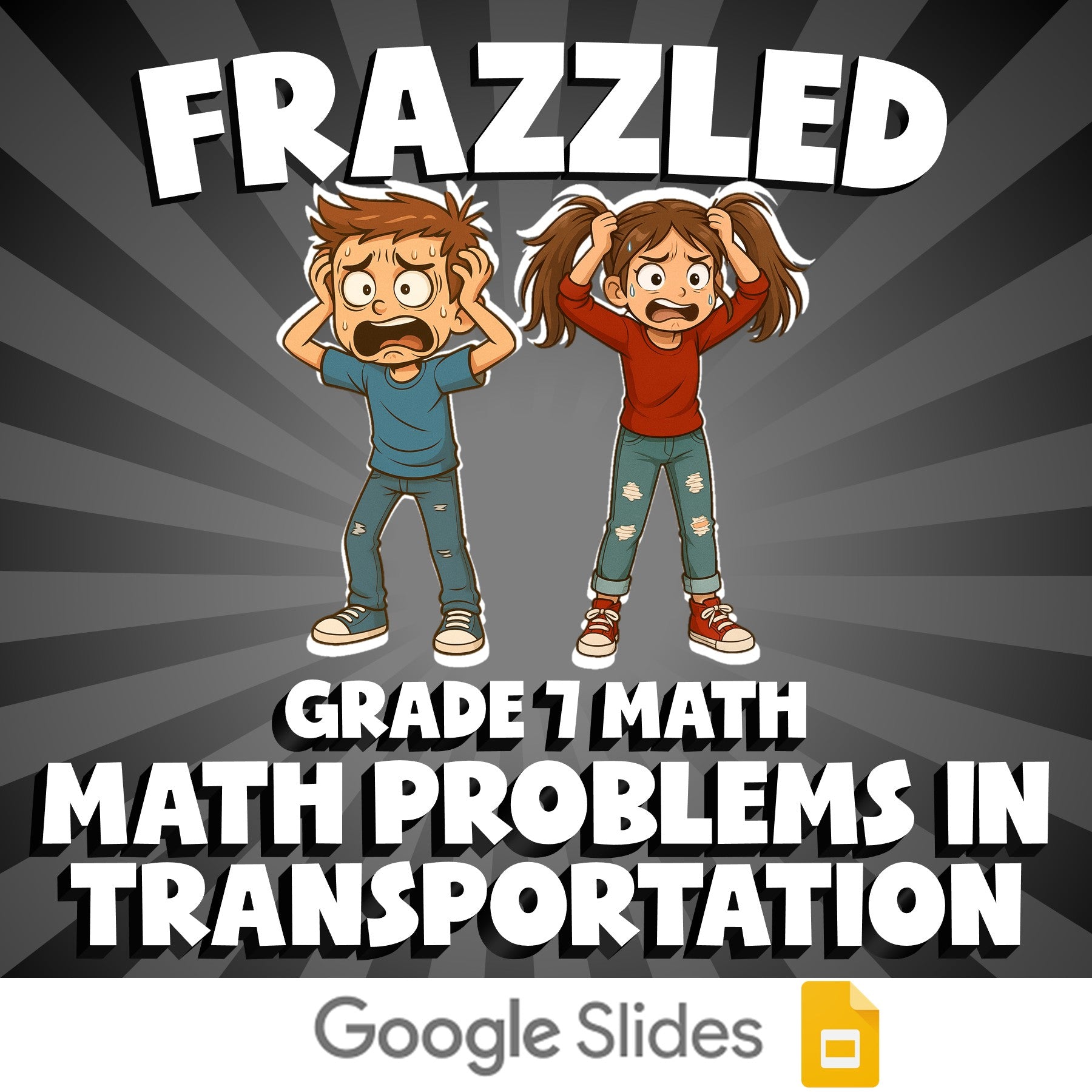 Math Problems in Transportation FRAZZLED Math Game - No Prep Grade 7 Review