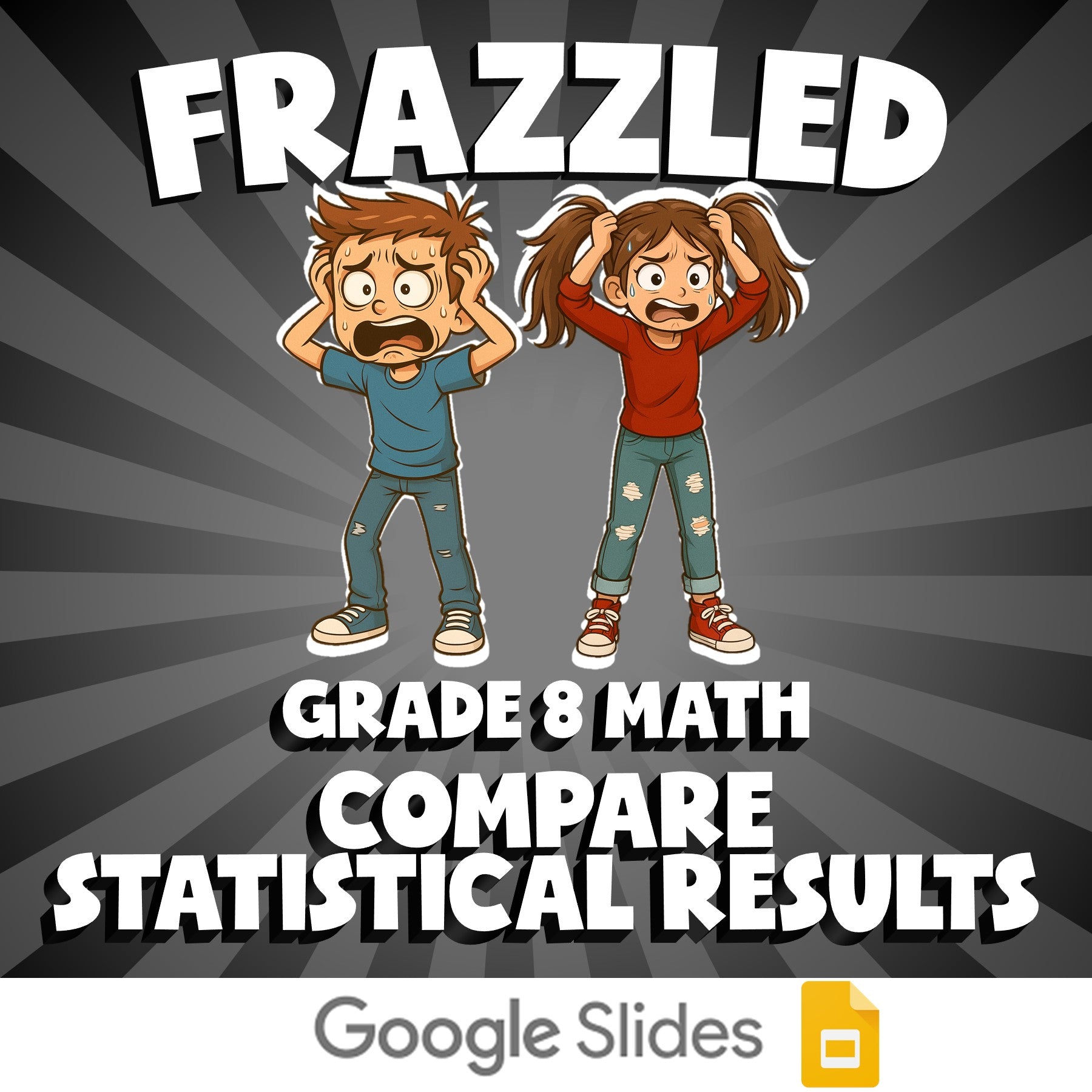 Compare Statistical Results FRAZZLED Math Game - No Prep Grade 8 Review Activity