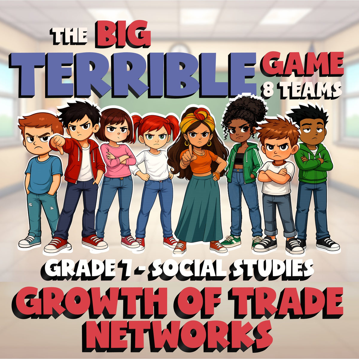 Growth of Trade Networks BIG TERRIBLE GAME - No Prep Grade 7 Socials Review