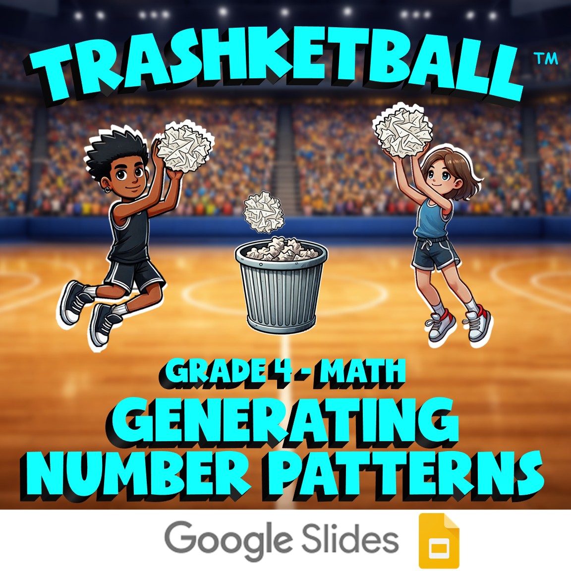 Generating Number Patterns TRASHKETBALL Math Game - No Prep Grade 4 Review