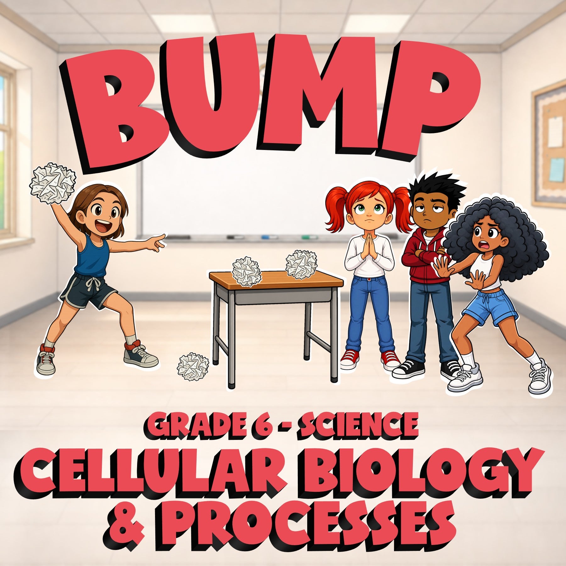 Cellular Biology & Processes BUMP Science Game - No Prep Grade 6 Review Activity