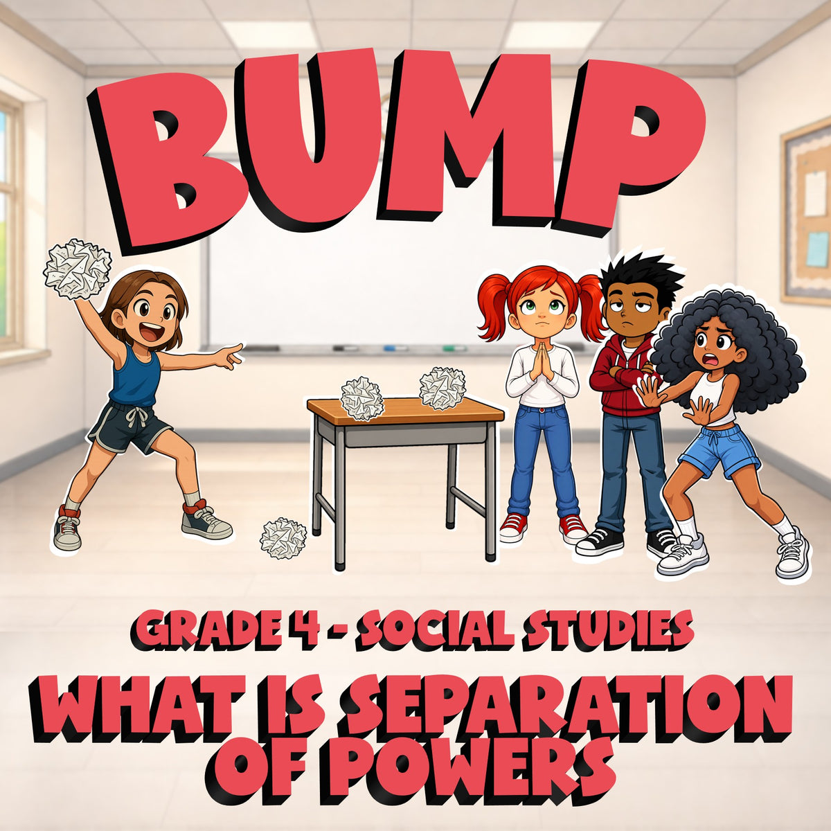 What Is Separation of Powers BUMP Socials Game - No Prep Grade 4 Review Activity