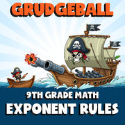 Exponent Rules GRUDGEBALL Math Game - No Prep Grade 9 Review Activity