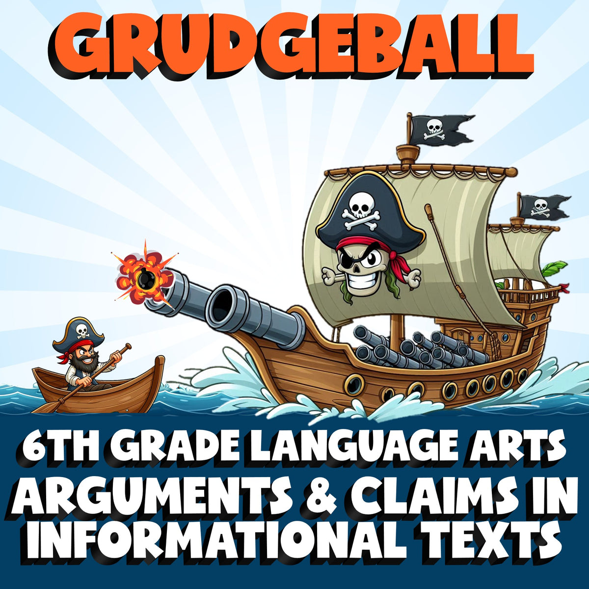 Arguments & Claims in Informational Texts GRUDGEBALL ELA Game - No Prep Grade 6