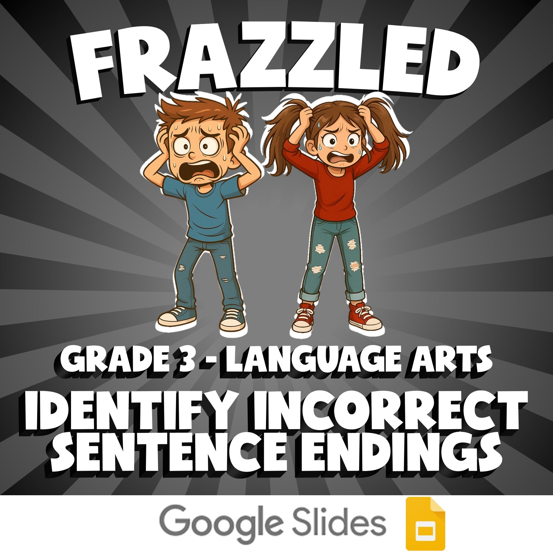 Identify Incorrect Sentence Endings FRAZZLED ELA Game - No Prep Grade 3 Review
