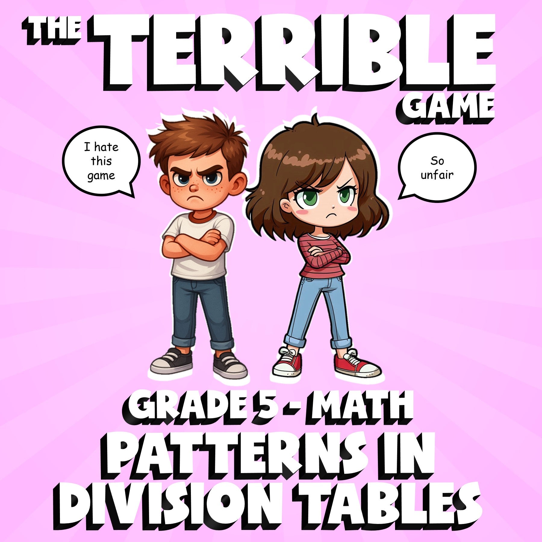 Patterns in Division Tables THE TERRIBLE GAME - No Prep Grade 5 Math Review
