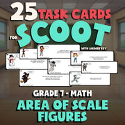 Area of Scale Figures SCOOT TASK CARDS Math Game - No Prep Grade 7 Review
