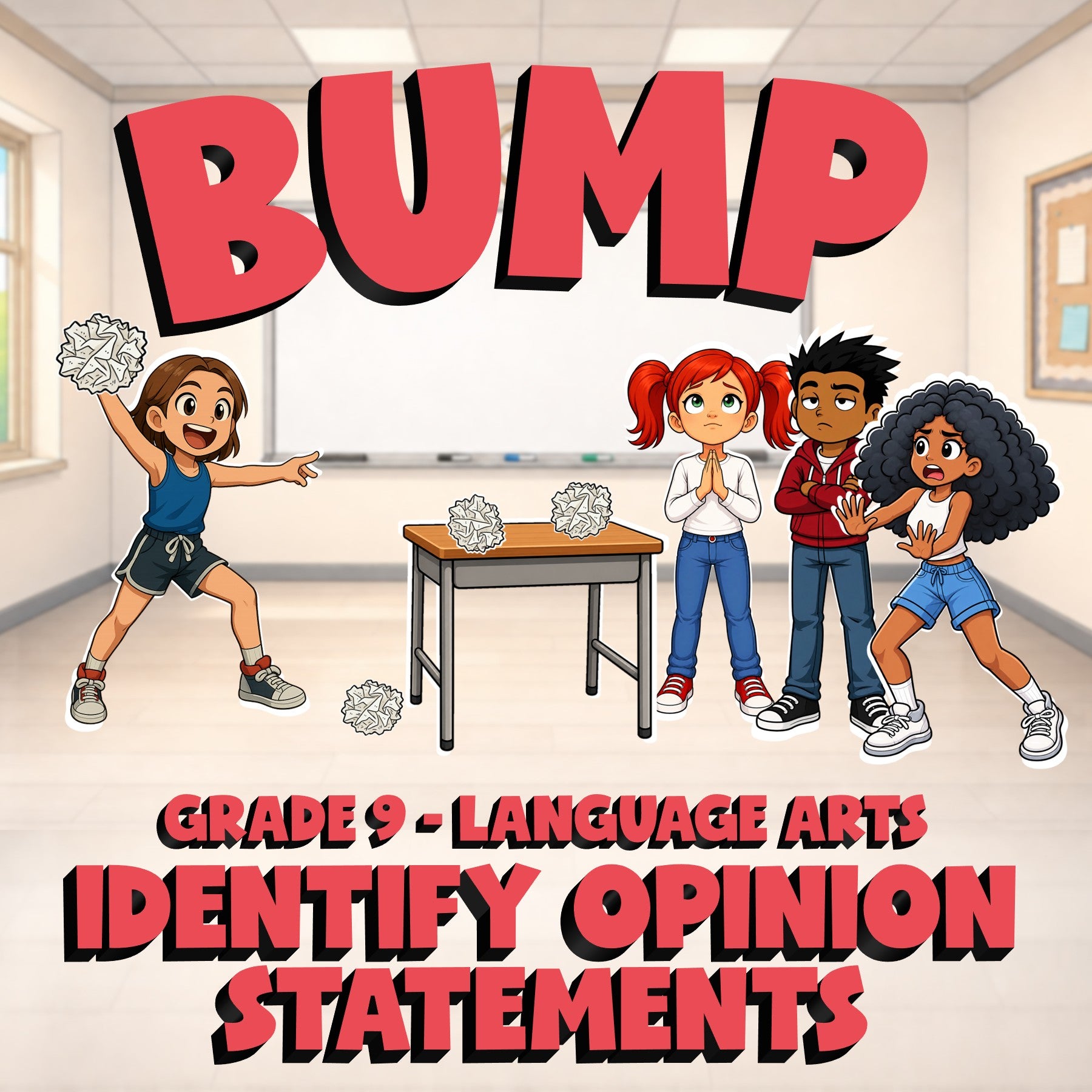Identify Opinion Statements BUMP ELA Game - No Prep Grade 9 Review Activity