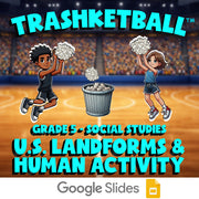 U.S. Landforms & Human Activity TRASHKETBALL Socials Game - No Prep Grade 5