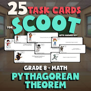 Pythagorean Theorem SCOOT TASK CARDS Math Game - No Prep Grade 8 Review Activity