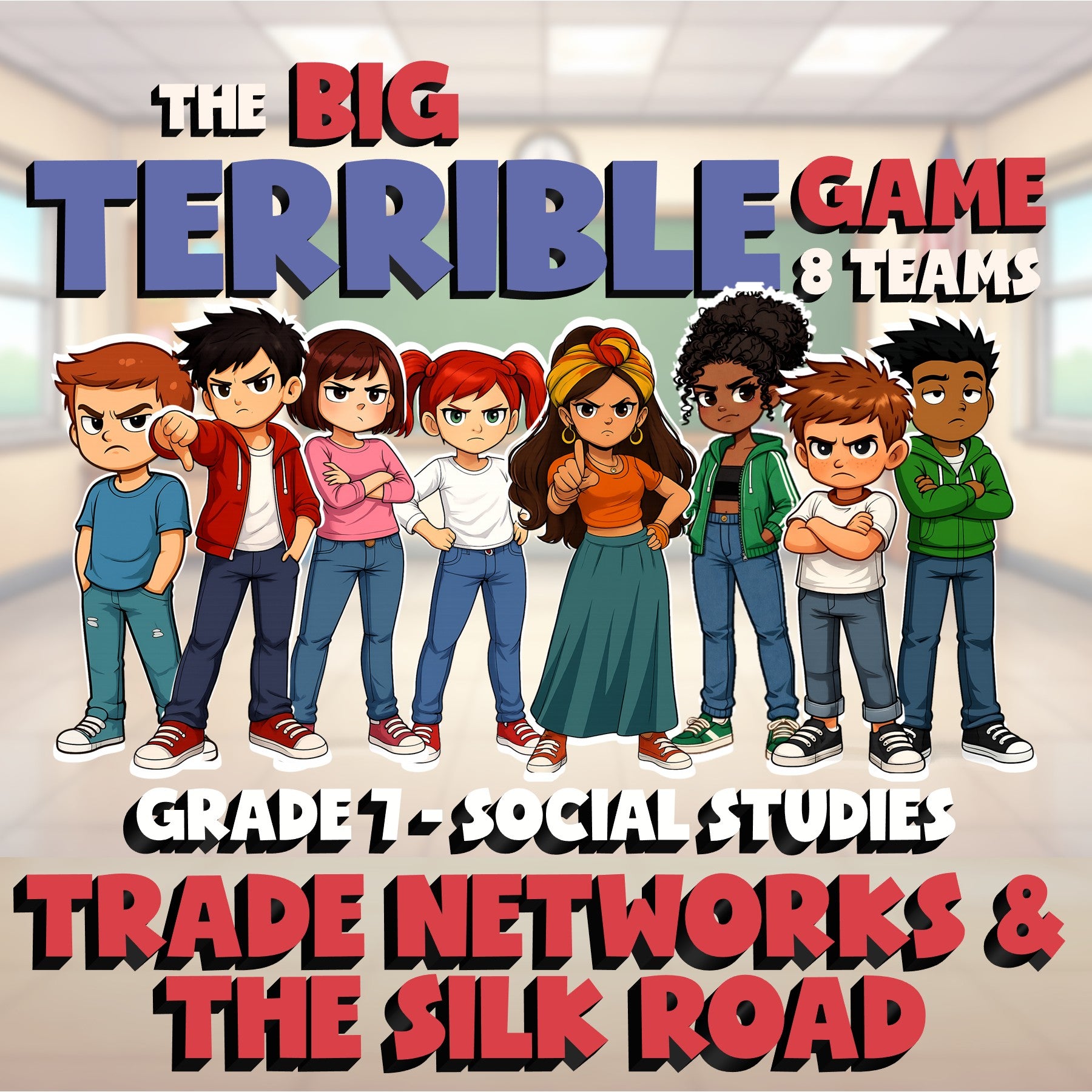 Trade Networks & the Silk Road BIG TERRIBLE GAME - Grade 7 Socials Review