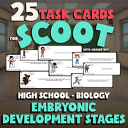 Embryonic Development Stages SCOOT TASK CARDS Science Game - No Prep Biology