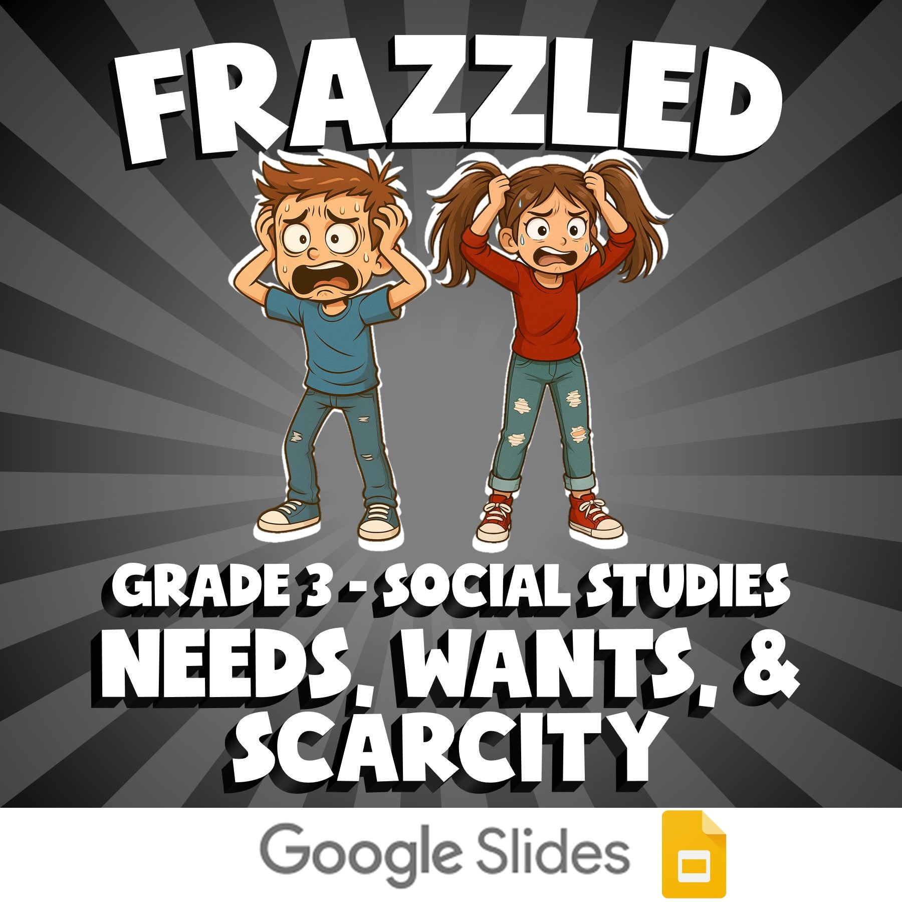 Needs, Wants, & Scarcity FRAZZLED Socials Game - No Prep Grade 3 Review Activity