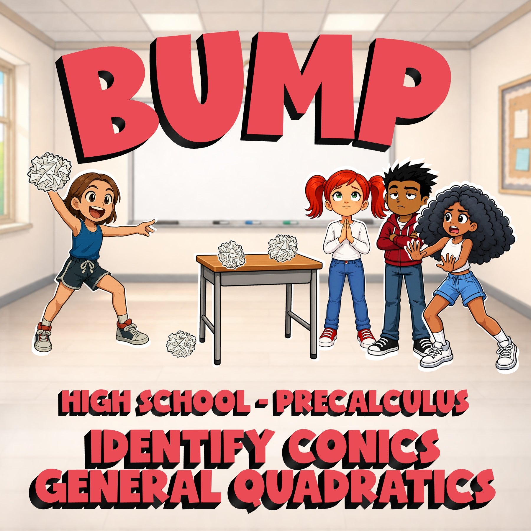 Identify Conics General Quadratics BUMP Math Game - No Prep PreCalculus Review