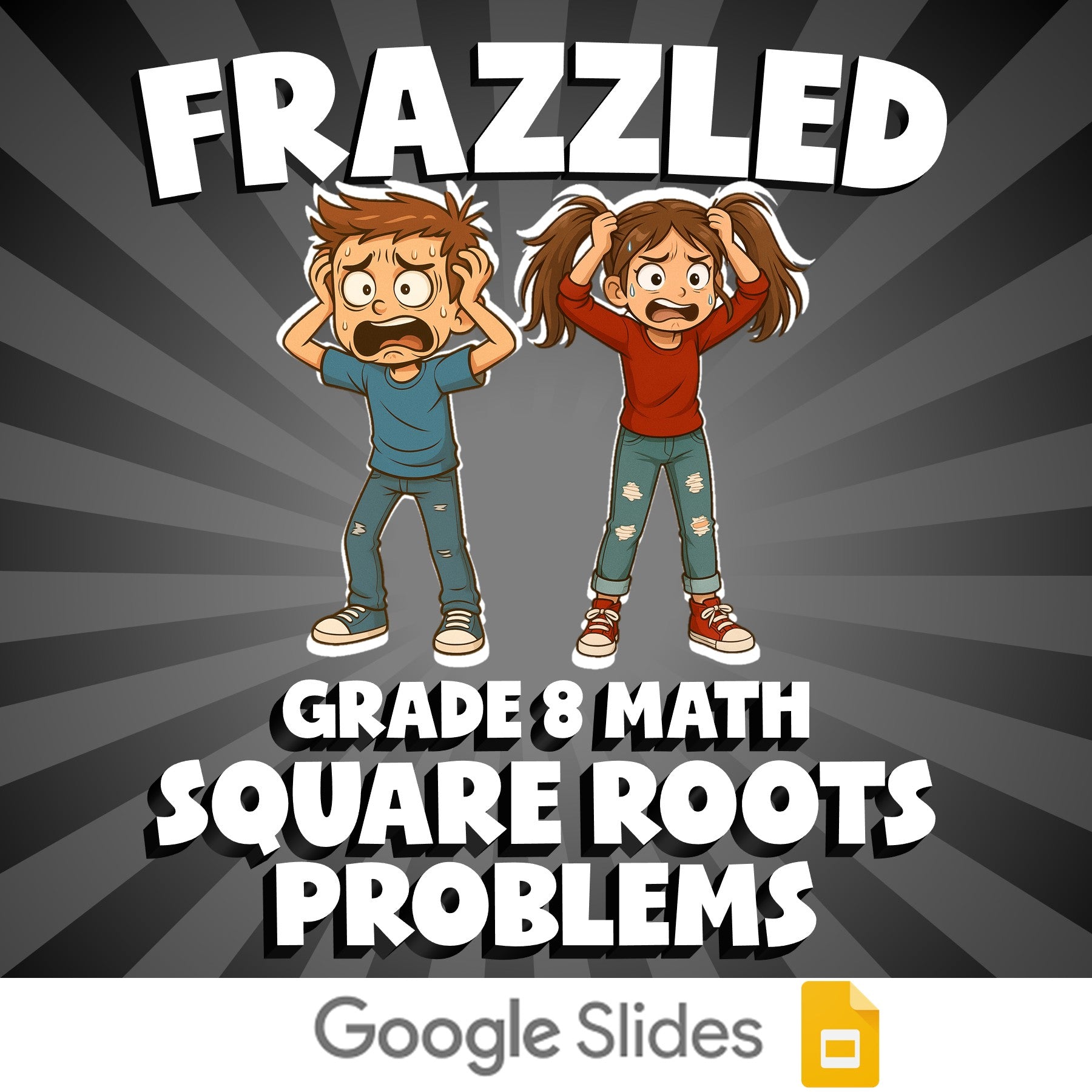 Square Roots Problems FRAZZLED Math Game - No Prep Grade 8 Review Activity