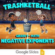 Negative Exponents TRASHKETBALL Math Game - No Prep Grade 9 Review Activity