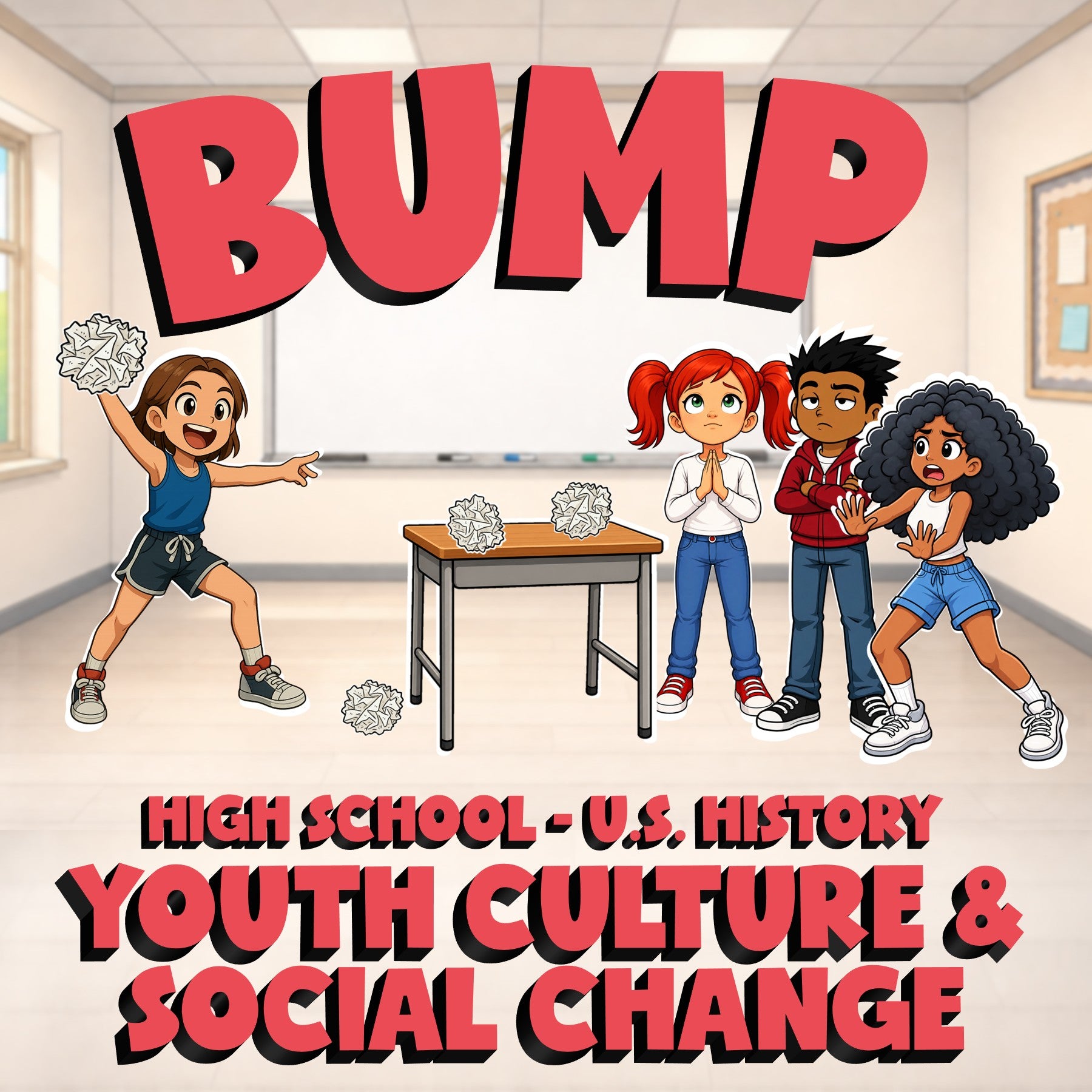 Youth Culture & Social Change BUMP U.S. History Game - No Prep Review Activity